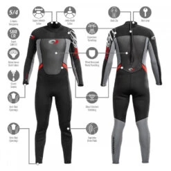 Osprey Origin Mens Full Length Wetsuit 5mm - Red -Camping Discounter 4 2 18
