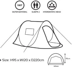 Milestone 2 Person Festival Pop Up Tent -Camping Discounter 61eUZw IM4L. AC SL1181