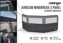 Vango Airbeam Windbreak 3 Panel (Elements Proshield) -Camping Discounter airbeam windbreak 3 panel elements proshield high res