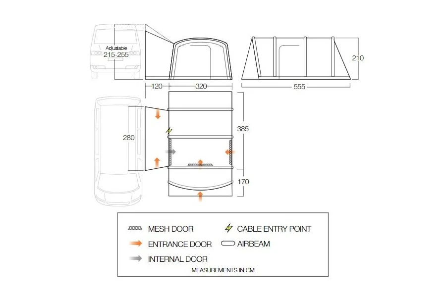 Vango Galli Pro Air Mid Drive Away Awning 2 Vango Galli Pro Air Mid Drive Away Awning - Image 2