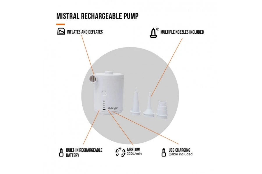 Vango Mistral Rechargeable Pump 3 Vango Mistral Rechargeable Pump - Image 3